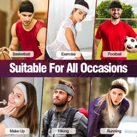 Mens Sweat Bands - Terry Cloth Sport Headbands for Men - Workout Headbands for Women - Running Headband -Tennis Athletic Sweatband for Cycling, Basketball, Yoga, Fitness