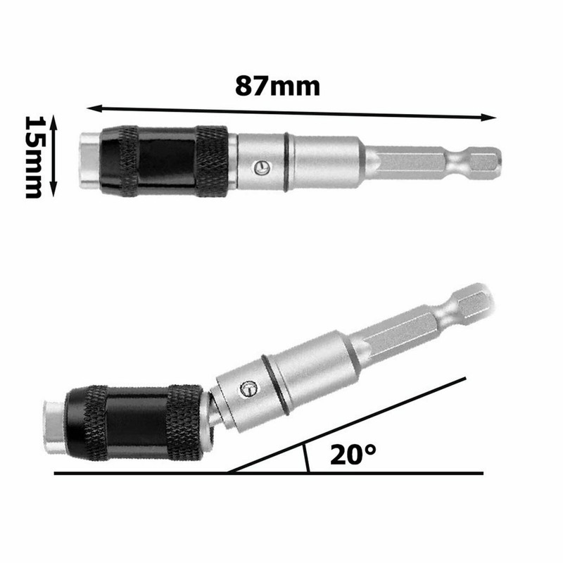 Magnetic Pivot Drill Bit Holder Steel Impact Pivoting Swivel Screw