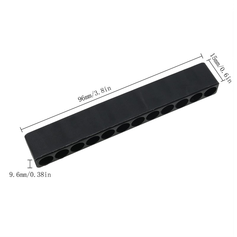 Mutai Screwdriver Bit Holder 10PCS 12 Holes 1/4Inch Black Hex