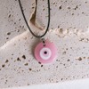 Caiyao Evil Eye Pendant Necklace Glass Leather Rope Chain Turkish