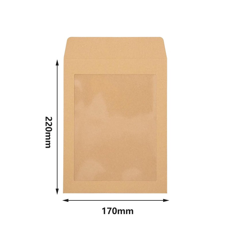 Full Window Envelopes [8 Pack] Envelopes Kraft Paper Square Envelopes