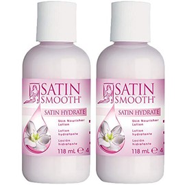 SATIN SMOOTH- Loción nutritiva para la piel Satin Hydrate, tratamiento post depilatorio (perfecta como humectante diario), 4 oz x 2 pa