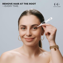 Professional Slant Tip Tweezers – Precision Stainless Steel Tweezers for Eyebrow Shaping, Ingrown Hair & Facial Hair Removal for Women and Men – Sharp Tip with Non-Slip Silicone Grip