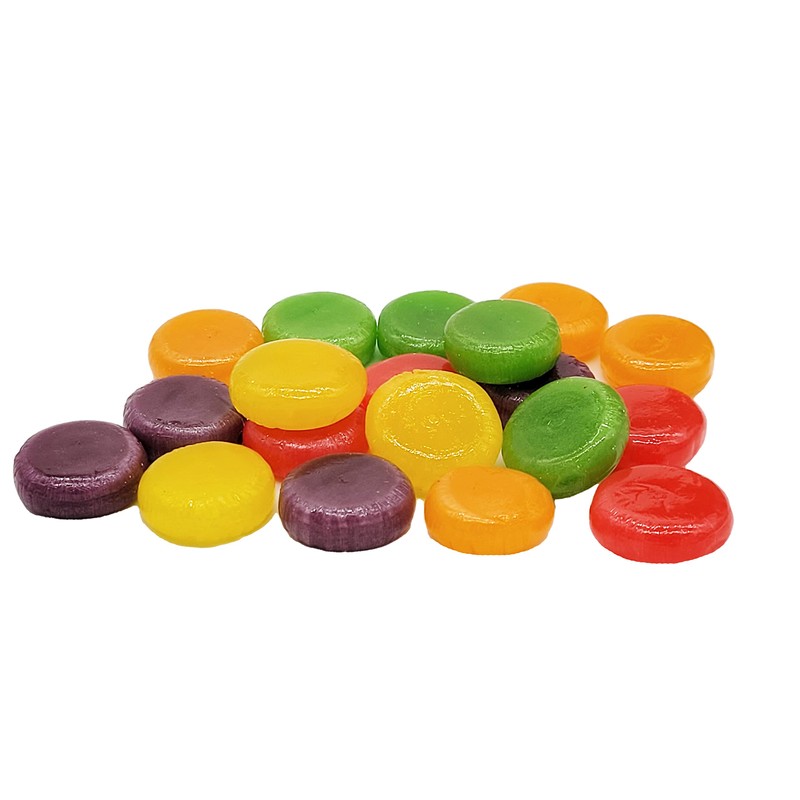 Fruit Discs Button, Hard Candy, Individually Wrapped, 5 Pounds