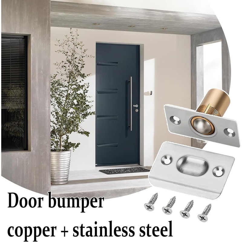 Magnetic Ball Door Catch, Grey, Concealed Hardware Lock for French