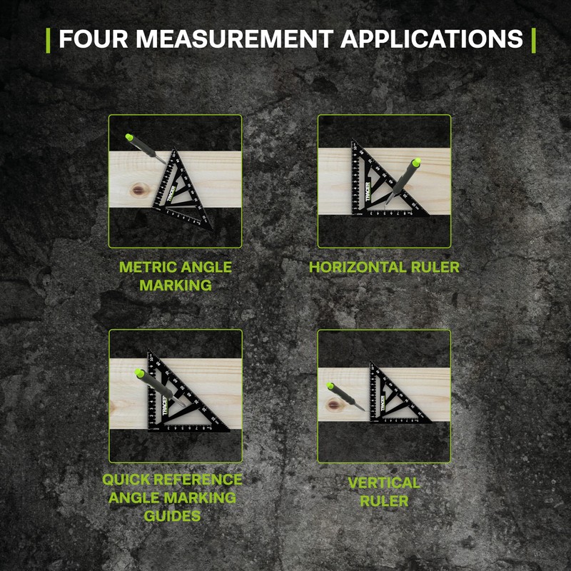 TRACER Speed Square 110mm (4.5 Inch). Rafters Square with Metric