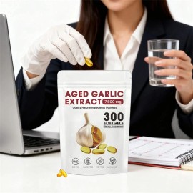 Elare Aged Garlic Extract, 300 Softgels, 7500mg Odorless | Heart & Immune