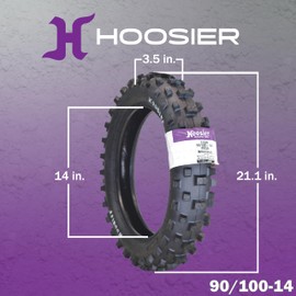 Hoosier Racing Tire 90/100-14 IMX30 Dirt Bike Rear Tube Type Tire Ideal for 85cc Bikes with Hoosier Keychain