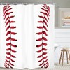 Yookeb Baseball Sports Bathroom Shower Curtain 71W by 71H Inch