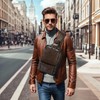 SUIKIHUM Vintage PU Leather Sling Backpack for Men, Crossbody Bag,