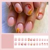 Fall Press on Nails Short Square Fake Nails Light Pink