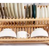 NOVAYEAH Bamboo Dish Drying Rack with Utensil Holder, Collapsible Wooden
