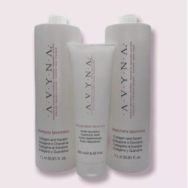 AVYNA 3pc blunde - Shampoo, Maschera, & Ricostruttore Ialuronico 1 Liter Bootles