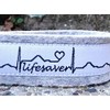 Schlüsselanhänger Schlüsselband hellgrau Webband Lifesaver Lebensretter weiß schwarz!