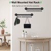 Lunies Hat Rack for Wall with 24 Hooks, Hat Organizer