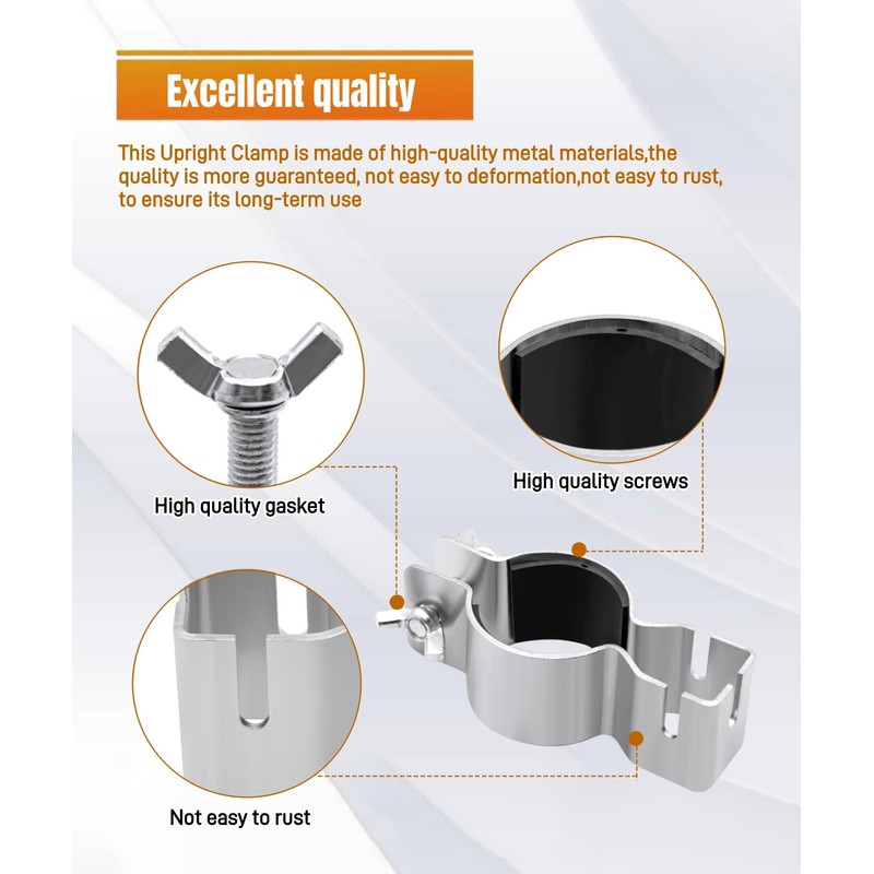 2 Pcs Adjustable Upright Clamp,Pipe and Drape Clamps,Works With 1.5"