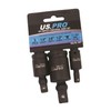 US PRO Tools 3pc Impact Universal Wobble Joint Set 1/4",