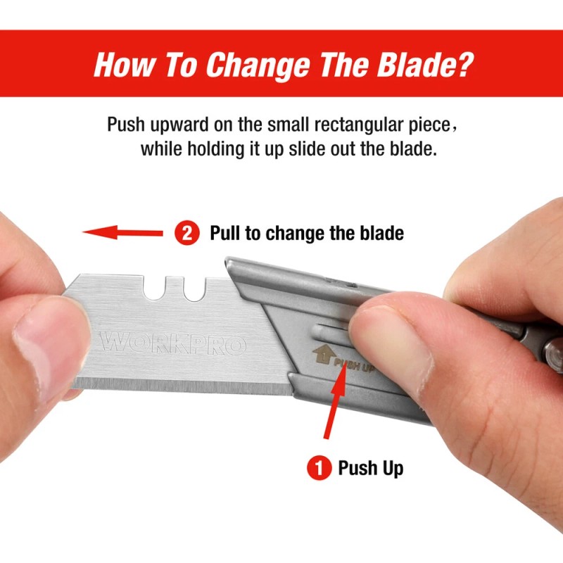WORKPRO EDC Folding Utility Knife Mini Box Cutter with Quick
