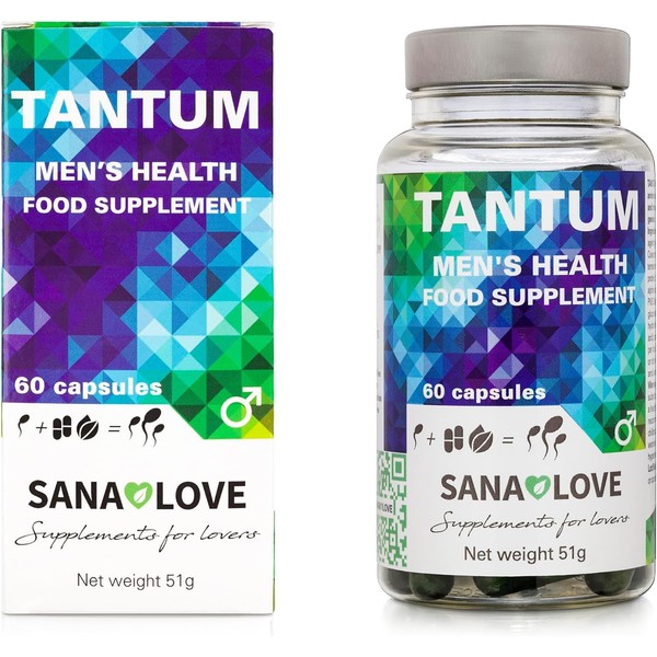 SANA LOVE® - Tantum Mann - 60 Capsules - Production + Fertility - 100% Vegan - Gluten Free - Lactose Free - Nut Free