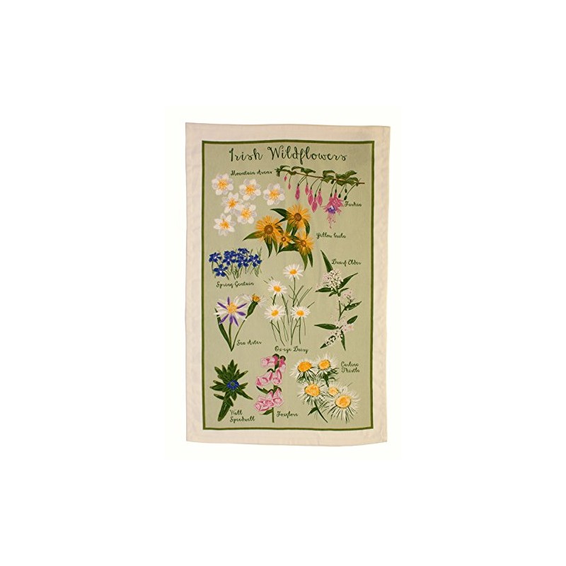 Irish Wild Flowers Cotton Tea Towel