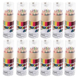 Curious Minds Busy Bags 12 Travel Size Colored Pencil Set - 12 Pencils in Travel Case with Built in Pencil Sharpener - Cute Mini Art Set (Bulk - 12 Pencil Sets (1 Dozen))