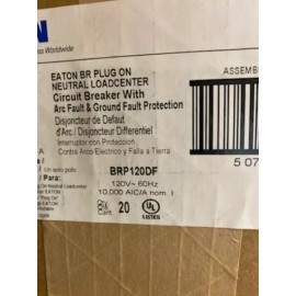 EATON BRP120DF 1P 20A 120V W/ ARC FAULT & GROUND FAULT PROTECTION NEW
