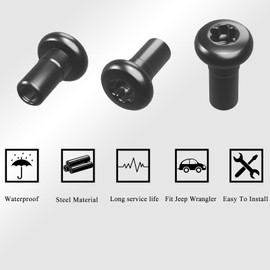 Exterior Door Hinge Nuts Fit for 2018-2023 Jeep Wrangler JL JLU Sports Sahara Freedom Unlimited Gladiator JT 2/4 Door Hinge Bolt Door Hinge Replacing Screws(4pcs)