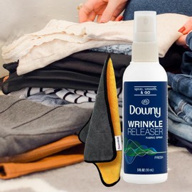 Beyondeals Bundle of Household Cleaning Towel - 20cm - Yellow, and Wrinkle Releaser, Travel Size Light Fresh Scent 3 fl oz 90 ml, Pack of 2