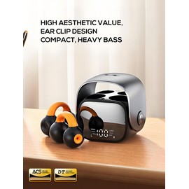 Ear Cuffs, Bluetooth Earphones, 42 Hours Usage, Open Earphones, Ear Pinch Type, No Ear Blocking, OWS, Open Earphones, LED Display, Remaining Charge Indicator