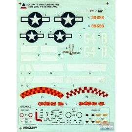 Accurate Miniatures ACMD3418 1:48 Accurate Miniatures Decals - P-51B Mustang
