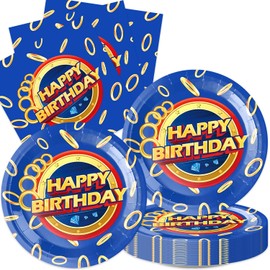 40Pcs S-onic Party Decoration Include Napkins+Plates for S-onic Birthday Party Supplies