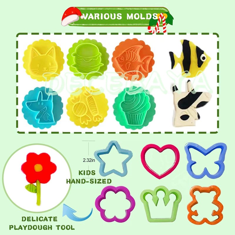 Decebaya Dough Tools for Kids- Play Sets Accessories Include Animal