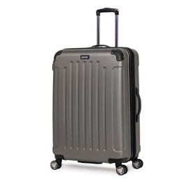 Kenneth Cole REACTION Renegade Luggage Expandable 8-Wheel Spinner Lightweight Hardside Suitcase, Silver, 28-Inch Checked