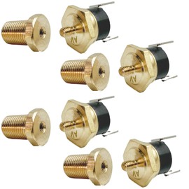 American Volt Electric Fan Thermostat Switch Temp Sending Unit NPT Thread Brass Thermo Probe 4-Pack (1/8" NPT, 190'F On - 175'F Off)