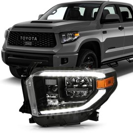 ACANII - For 2019-2020 Toyota Tundra OE Black Housing w/LED DRL Tube LED Headlight Headlamp Assembly Left Driver Side