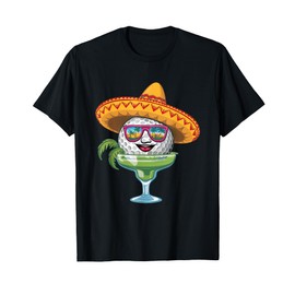 Mexico Cinco De Mayo Golf Ball With Sombrero Margarita Golfe T-Shirt