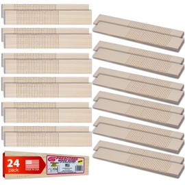 Glazelock Prescored Wood Shims for Leveling (24 Shims) 8-Inch Length - Professional Quick-Snap Scored Pine Wooden Wedges to Level Doors, Windows, Indoor Cabinets, Counters, Drywall - Made in The USA