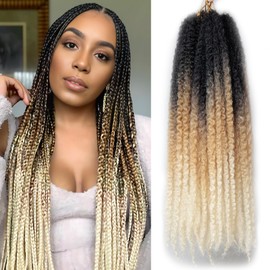 XSASLYET 18 Inch Marley Twist Braiding Hair - Marley Hair, Tangle Free Cuban Twist Hair, Soft Natural Spring Afro Kinky Twist Braiding Hair, Long Use Crochet Hair for Black Women(8 Packs,1B/27/613)