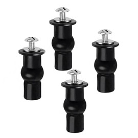 4 Pack Universal Toilet Seat Screw Hinges with Expanding Rubber Nuts, Rust Proof Toilet Lid Bolts, Wc Blind Hole Fixings for Secure Seat Installation