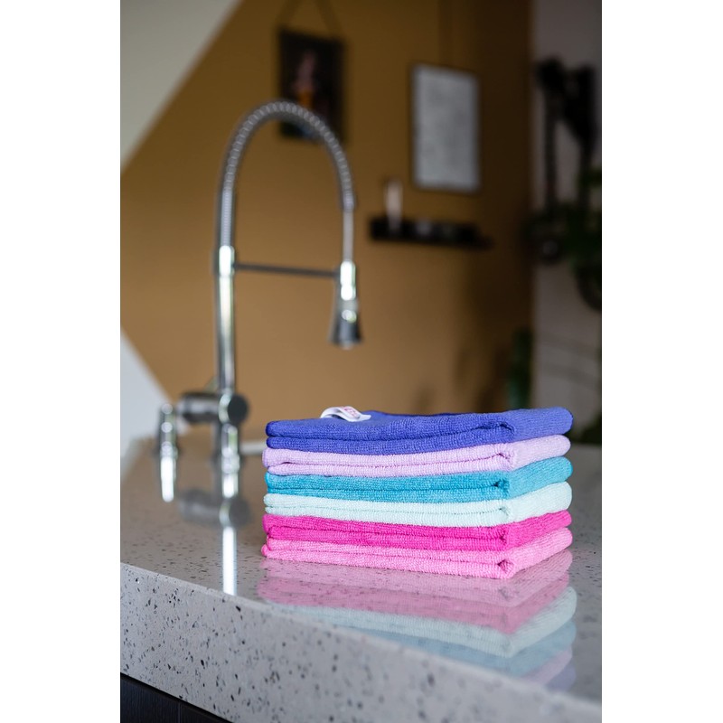 Sorbo Pack of 6 Extra Large Microfibre Cleaning Cloths, Multipurpose