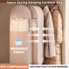Space Saving Hanging Garment Bag with Self Compression Zipper, Space