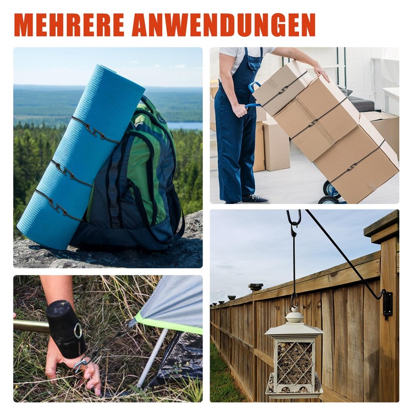 TaoTazon Bungee Cord with Hooks, Pack of 20, Expander with