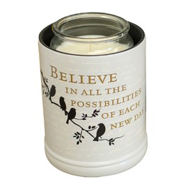 Elanze Designs Birds on a Tree Grey Believe Ceramic Stoneware Electric Large Jar Candle Warmer
