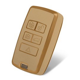 WORCAS Smart 5 Button Key Fob Cover Case Compatible with Jaguar Land Rover Range Evoque Velar Sport Discovery Freelander(Quicksand-Champagne Gold)