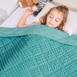 yescool Weighted Blanket Kids 10 lb Teal Cooling Weighted Throw Blanket Minky Plush Heavy Blankets Microfiber Small Blankets Fleece Warm Weighted Comforter, 40 * 60in