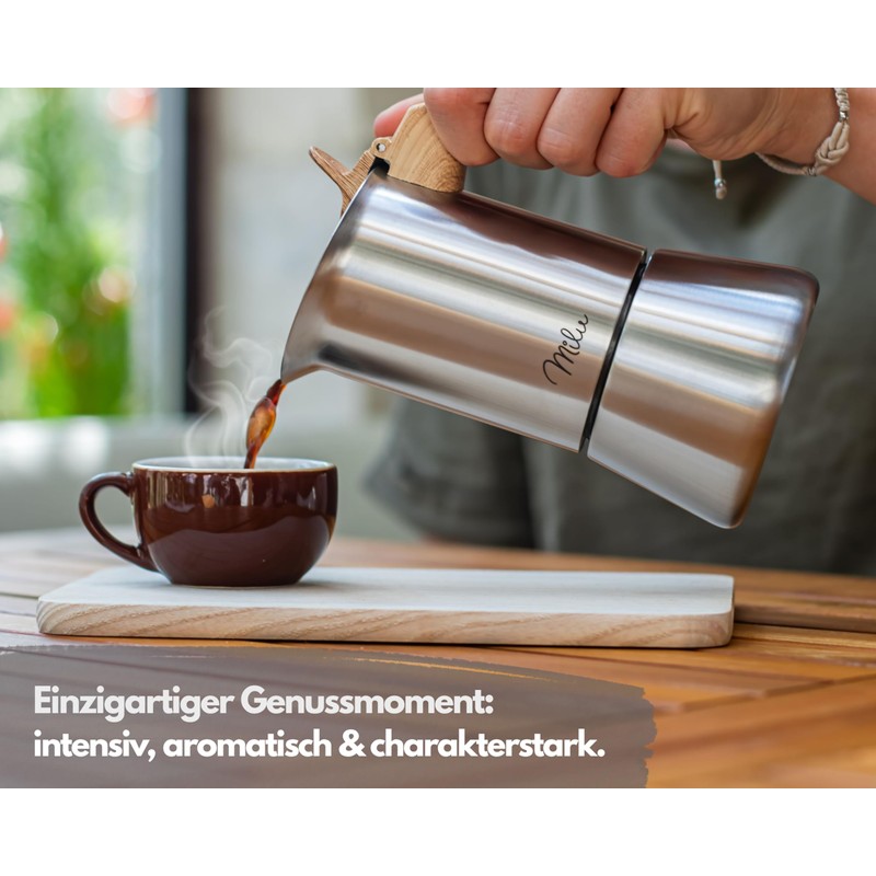 Milu Espresso Maker Suitable for Induction | 2, 4, 6,