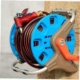 1Set Expandable Hose Reel Holder, Wall Mounted, Modern, 2 Hooks, Portable, Garden Hose, Outdoor, Gardening, Home Maintenance Accessories