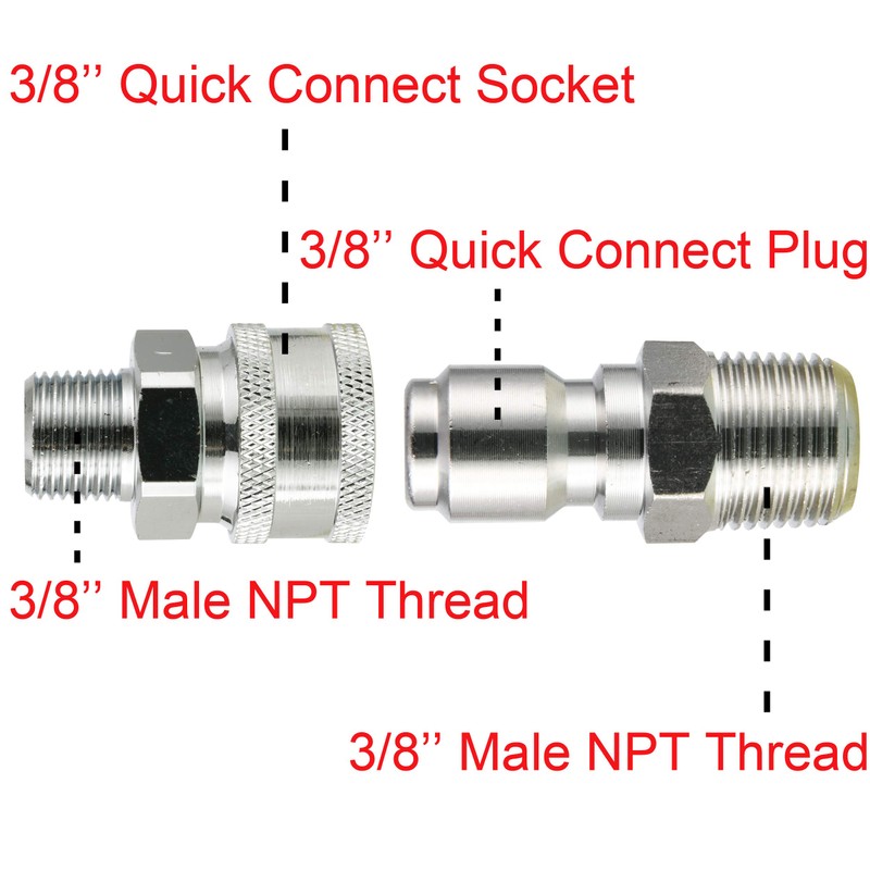 RIDGE WASHER Pressure Washer Adapter Set, 3/8 Inch Quick Connect