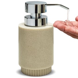 WEITESI HOME Resin Soap Dispenser for Bathroom, Hand Lotion Liquid Dispenser Easy-to-Press with Reusable Plastic Pump for Shampoo Bathroom Kitchen Countertop Rust-Proof 10 oz Beige