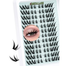 Obeyalash Fox Eye Cluster Lashes, Cat Eye Eyelash Extensions, 120 Pieces, Individual Eyelashes, Natural, D Curl, D Curl, DIY Eyelash Extensions, 6-12 mm, Soft and Comfortable (ZK40)